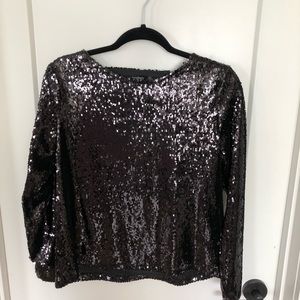 Black sequin top